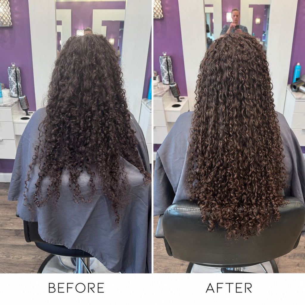 Curly cut transformation at Curl Evolution, Long Island