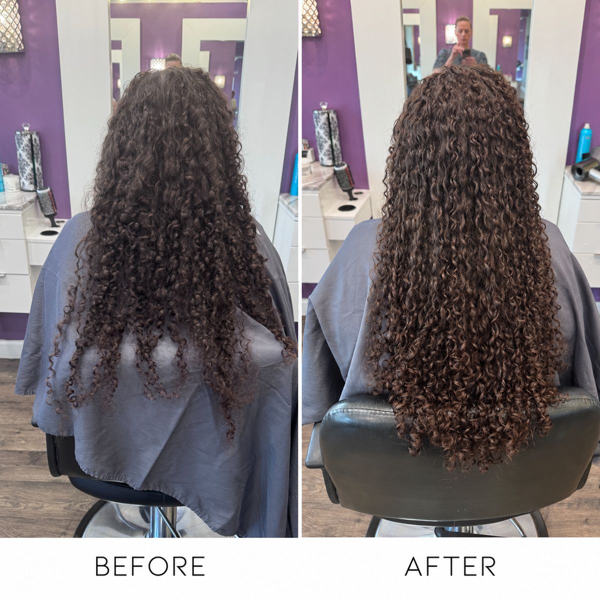 Curly cut transformation at Curl Evolution, Long Island